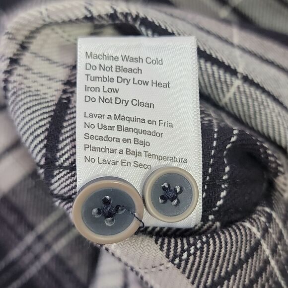 Jachs. Flannel. Black, Gray and White Plaid Button-Up Shirt. Size LT. NWT - Picture 7 of 9